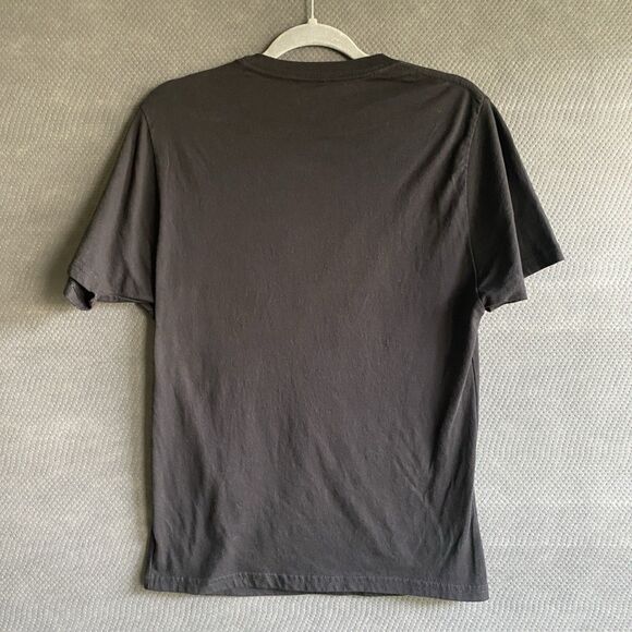 Flaming Skull Biker Tee Shirt Black Short Sleeve Small - Picture 4 of 4